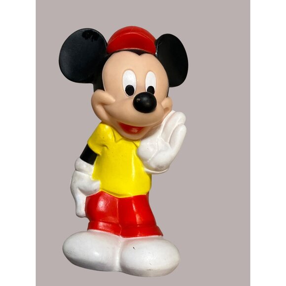 Vintage 1986 Mickey Mouse Squeaky Toy Figure By Tommee Tippee For Disney - Picture 3 of 12